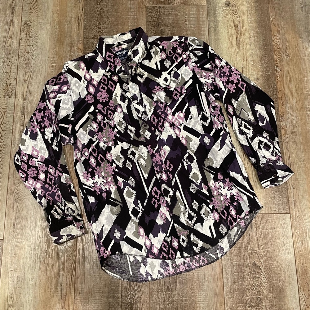 Vintage 90s Wrangler Western Button Down Long Sleeve Shirt